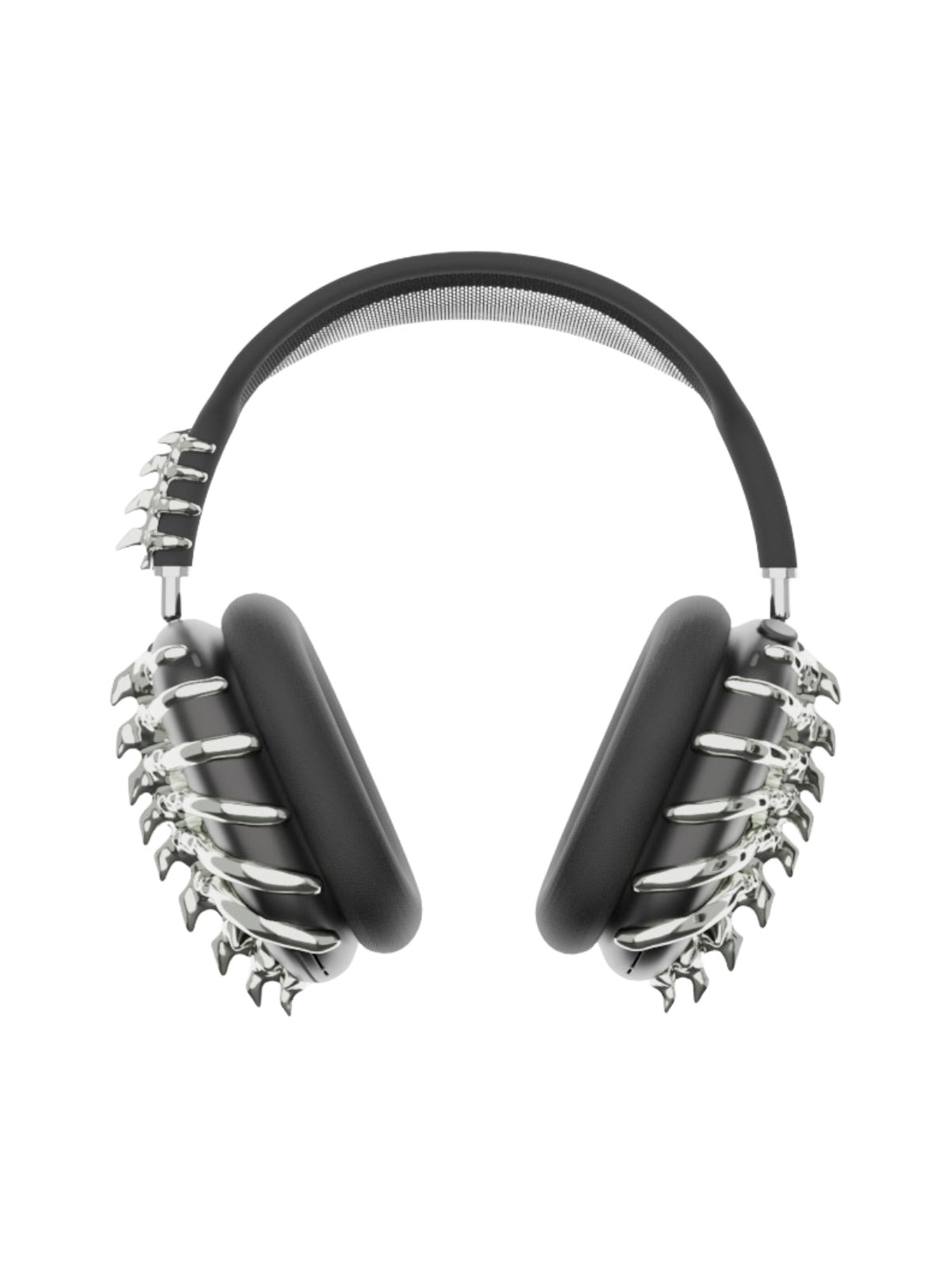 AirPods Max coque décorative, design original, structure métallique argentée, protection rigide 3D, accessoire audio tendance, modèle Beltus - Accessoire AirPods Max - Argent