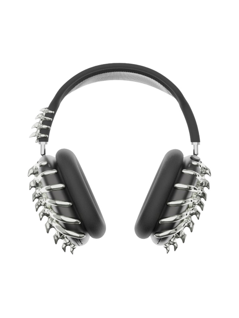 AirPods Max coque décorative, design original, structure métallique argentée, protection rigide 3D, accessoire audio tendance, modèle Beltus - Accessoire AirPods Max - Argent