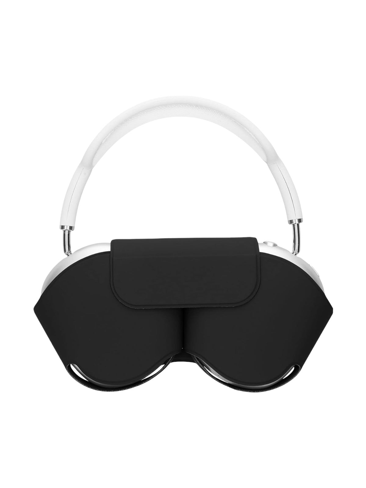 AirPods Max protection, housse rigide, étui de transport, simili vegan magnétique, coque anti - chute avec fermeture, modèle Zahra - Accessoire AirPods Max - Noir