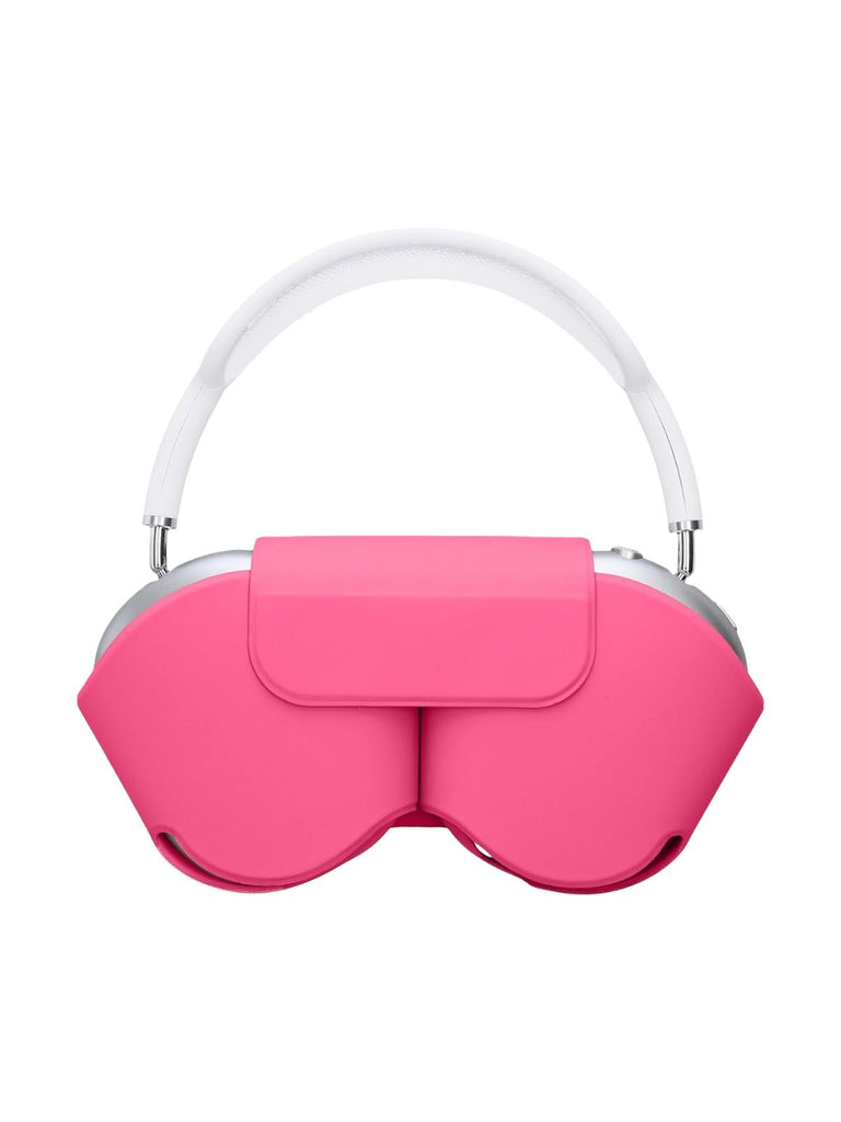 AirPods Max protection, housse rigide, étui de transport, simili vegan magnétique, coque anti - chute avec fermeture, modèle Zahra - Accessoire AirPods Max - Fuschia