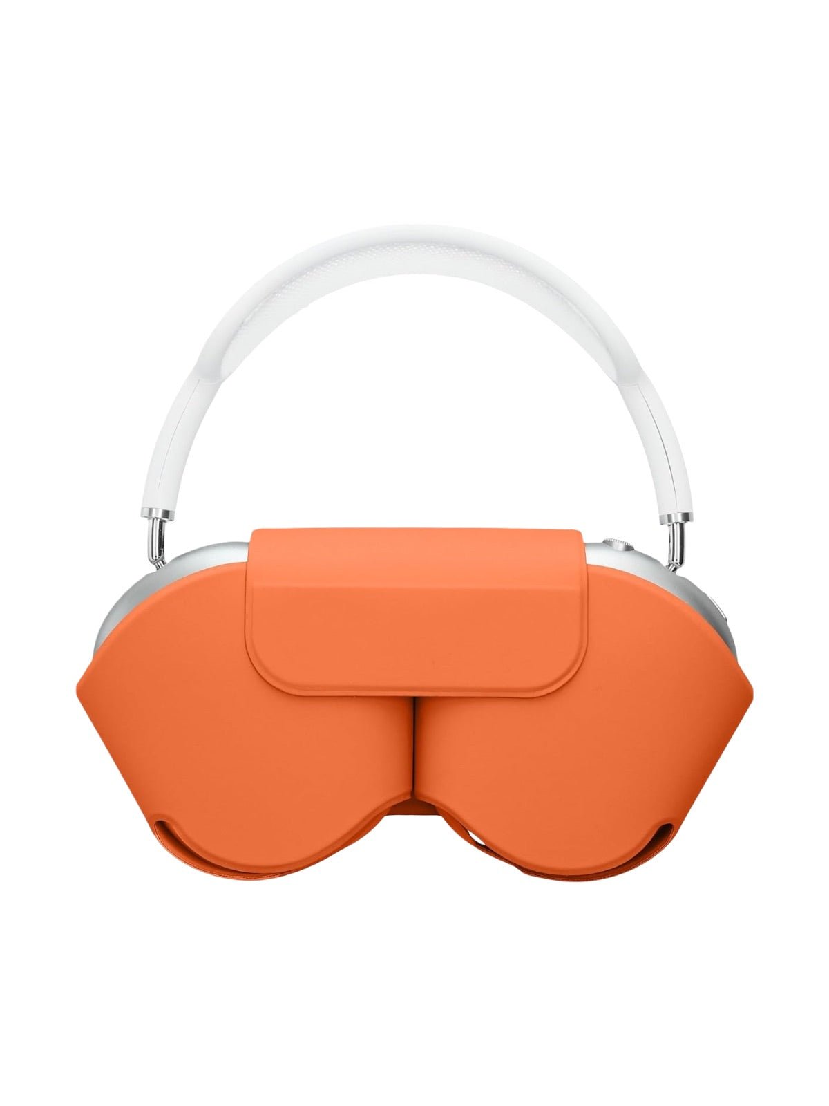 AirPods Max protection, housse rigide, étui de transport, simili vegan magnétique, coque anti - chute avec fermeture, modèle Zahra - Accessoire AirPods Max - Orange