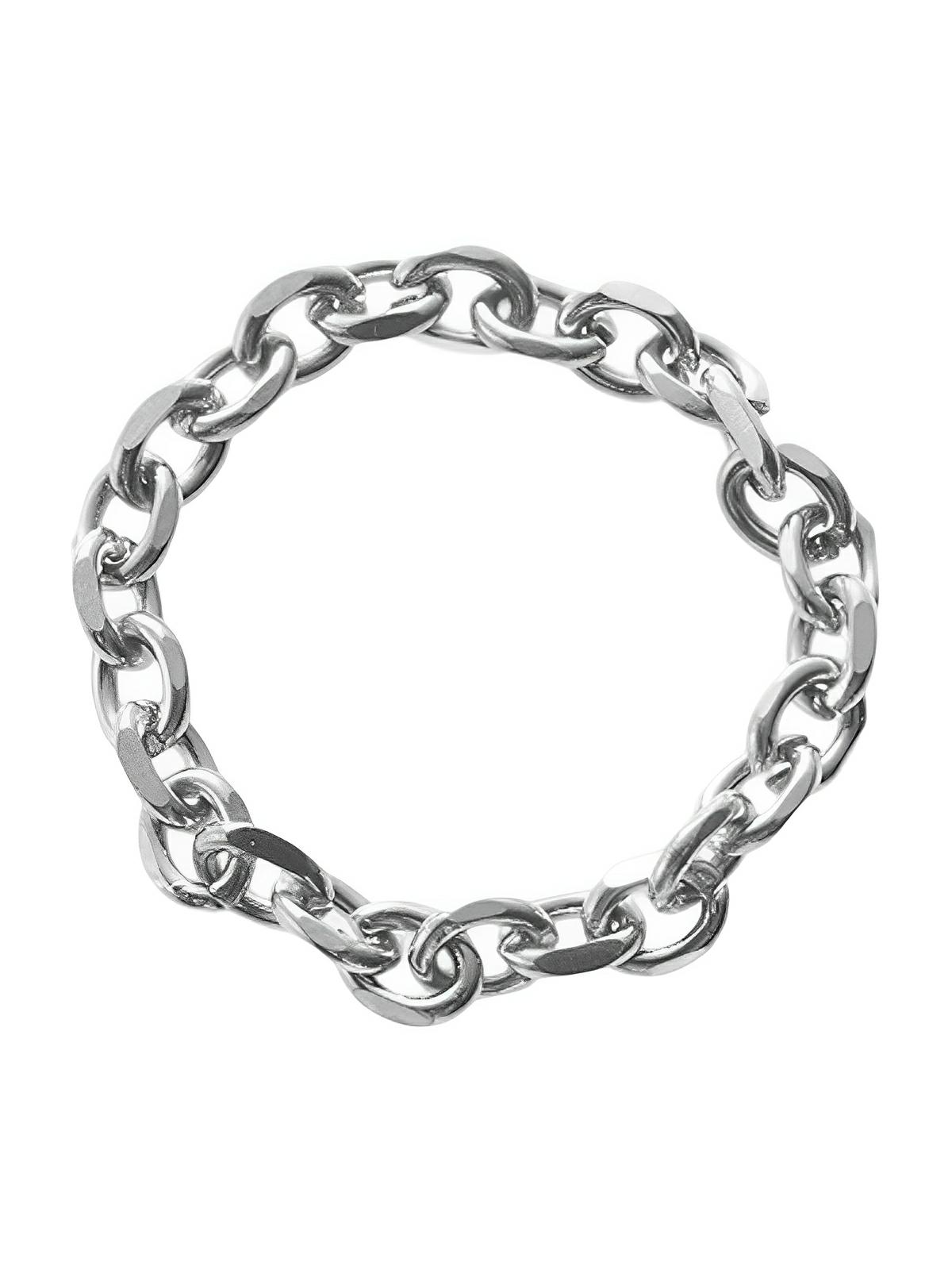 Bague chaîne femme, acier inoxydable or, anneau géométrique, style moderne, modèle Hannah - Bague - Argent XXS
