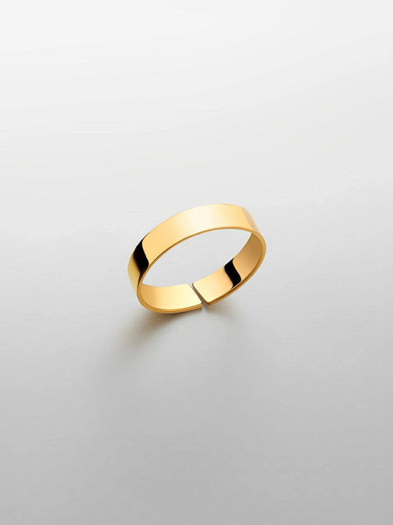 Bague classique pour homme, en acier inoxydable, anneau de 5mm minimaliste, bijou moderne, modèle Artéos - Bague - Or XS