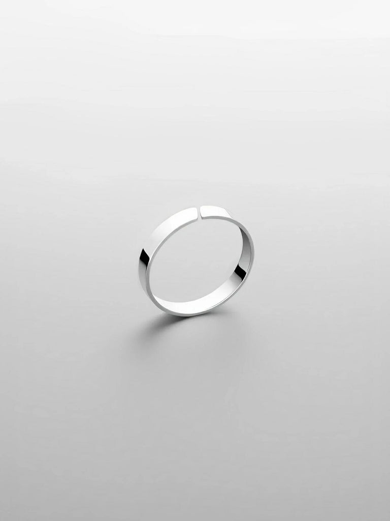 Bague classique pour homme, en acier inoxydable, anneau de 5mm minimaliste, bijou moderne, modèle Artéos - Bague - Argent XS