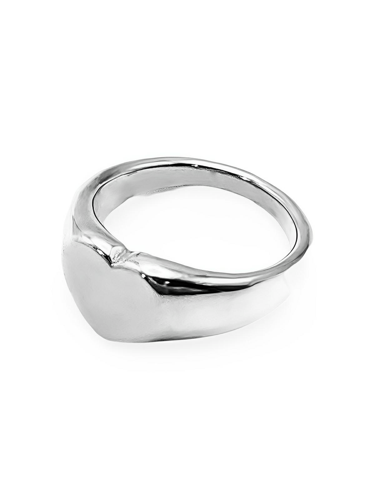 Bague cœur femme, acier inoxydable 18K, anneau amour, bijou minimaliste, bague résistante eau, modèle Imane - Bague - Argent XS