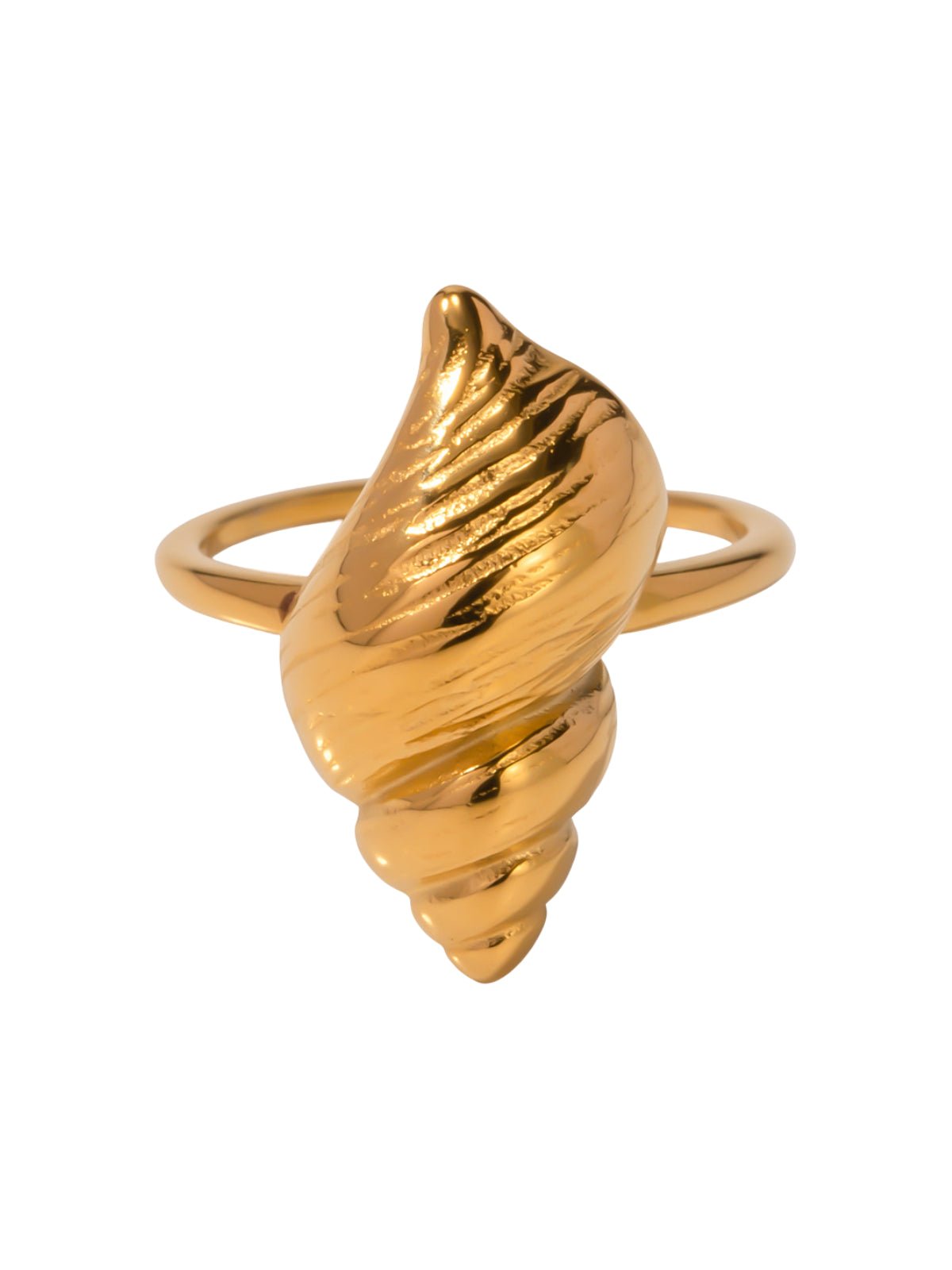 Bague coquillage dorée, bijou mer, style vacance, acier inoxydable, inspiration océan, modèle Dorothée - Bague - Or