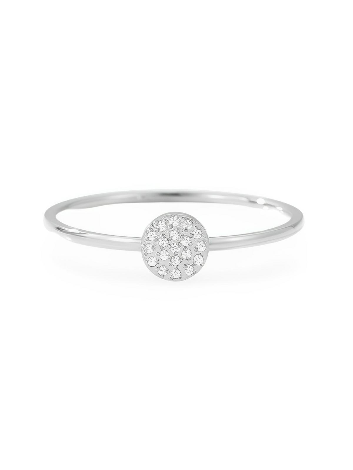Bague couple dorée, acier inoxydable, zircon rond, anneau simple, or rose, modèle Henryka - Bague - Argent XS