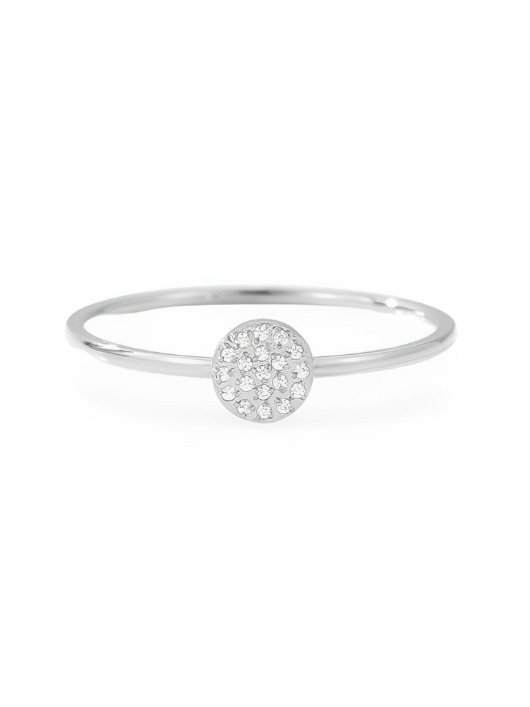Bague couple dorée, acier inoxydable, zircon rond, anneau simple, or rose, modèle Henryka - Bague - Argent XS