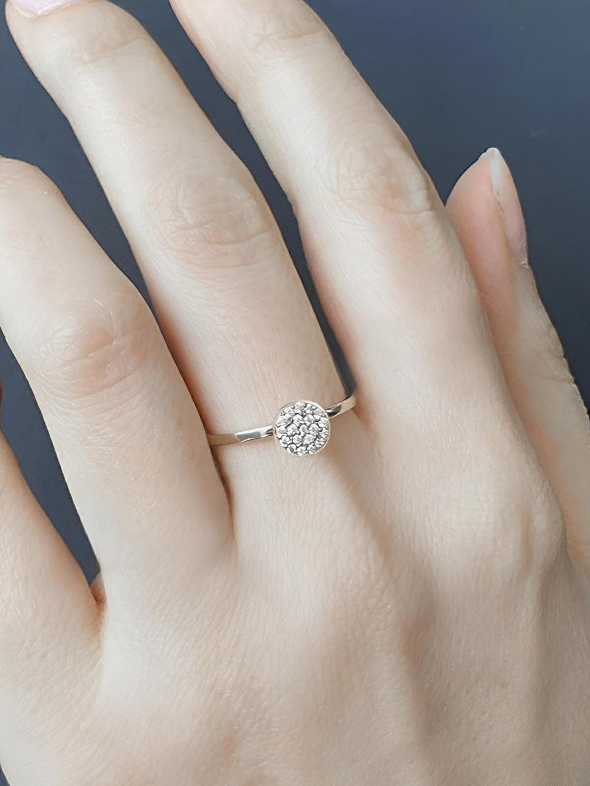 Bague couple dorée, acier inoxydable, zircon rond, anneau simple, or rose, modèle Henryka - Bague - Argent XS