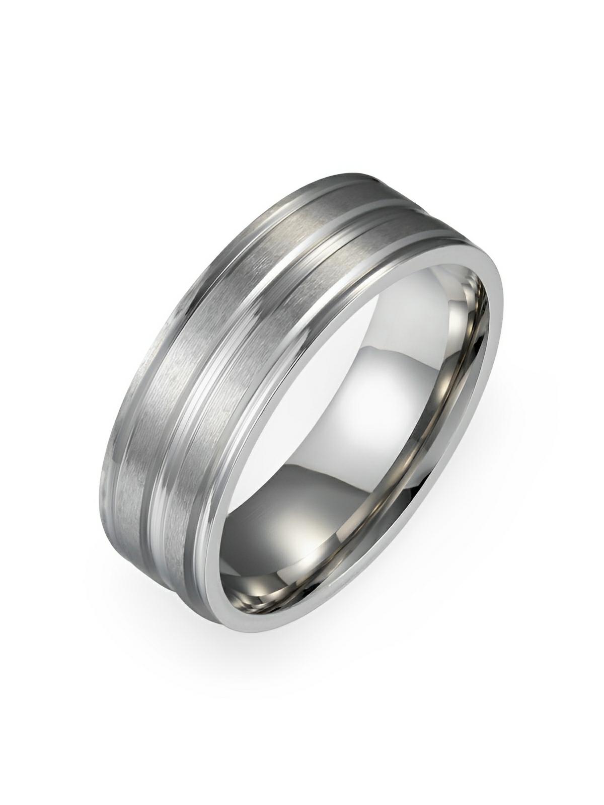 Bague homme en acier inoxydable, anneau moderne et raffiné, style masculin, modèle Ilyes - Bague - Argent XXS