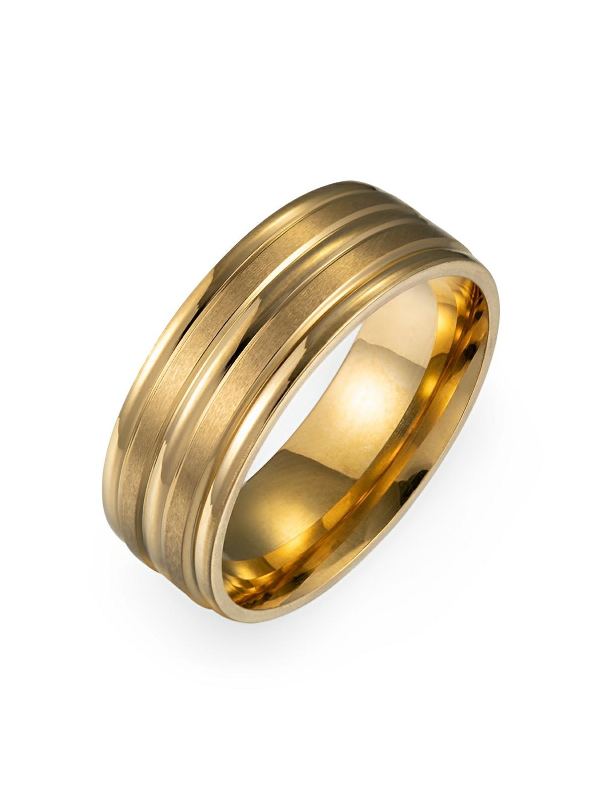 Bague homme en acier inoxydable, anneau moderne et raffiné, style masculin, modèle Ilyes - Bague - Or XXS