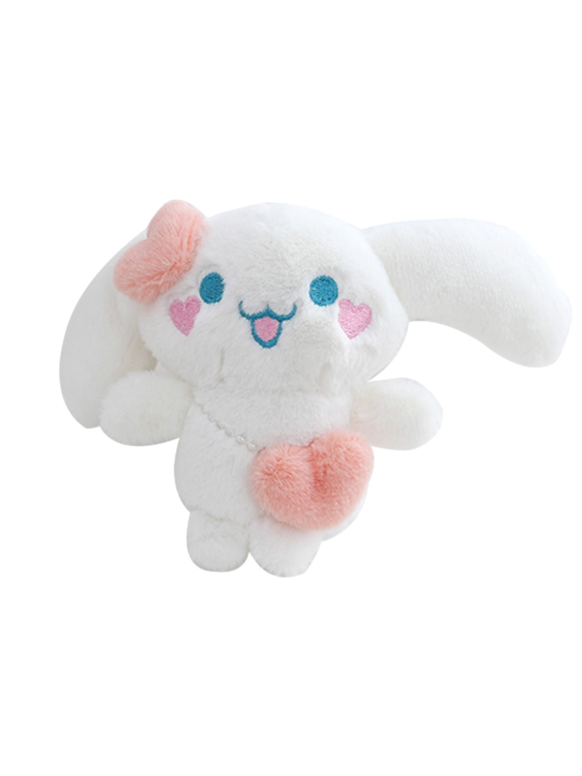 Bijou de sac lapin blanc, peluche douce, porte - clés kawaii, breloque sac fille, accessoire mignon, modèle Panpan - Bijoux de sac - Blanc