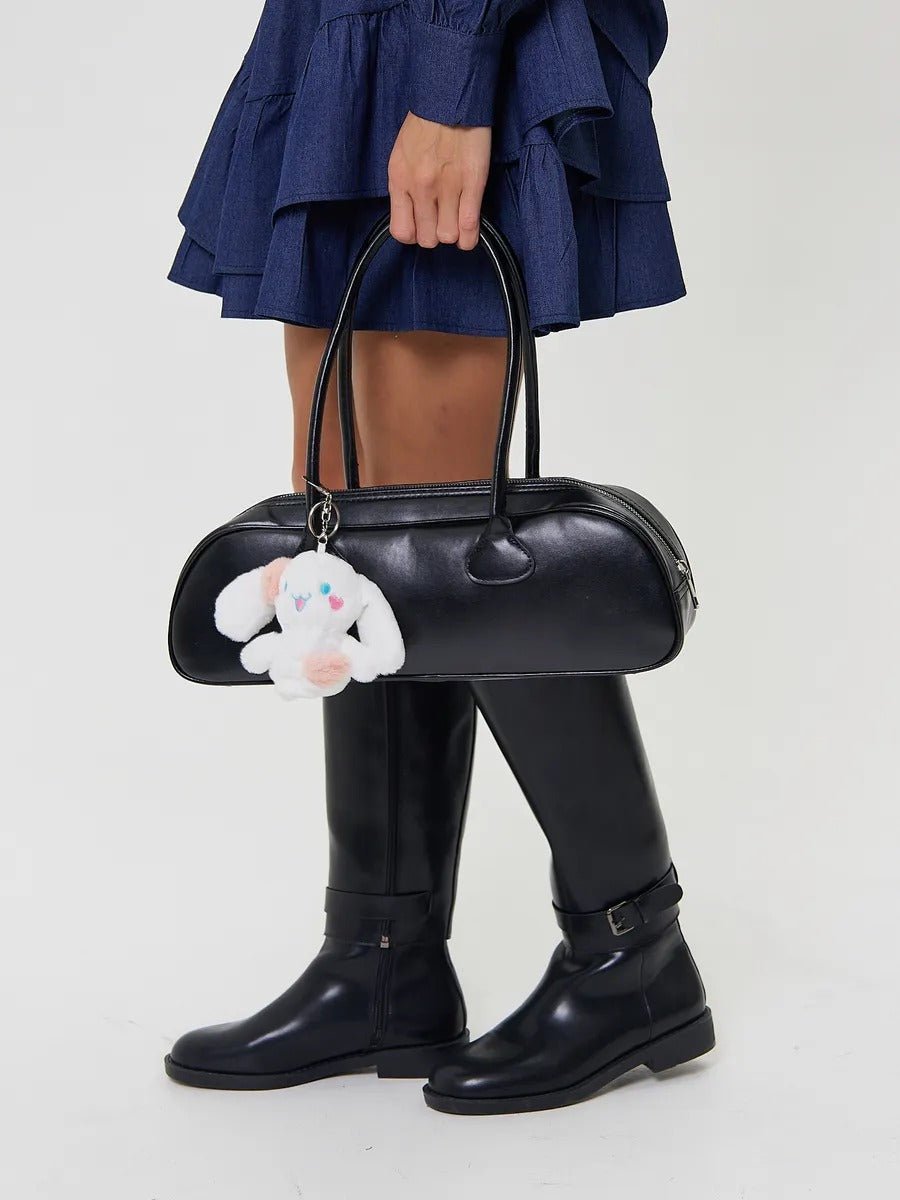 Bijou de sac lapin blanc, peluche douce, porte - clés kawaii, breloque sac fille, accessoire mignon, modèle Panpan - Bijoux de sac - Blanc