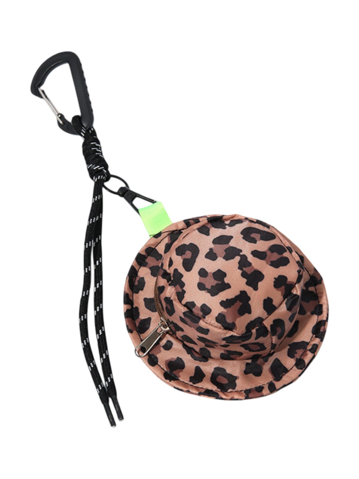 Bijou de sac panama léopard, porte - clés tendance, accessoire Y2K, breloque sac, pochette zippée, modèle Peachy - Bijoux de sac - Beige