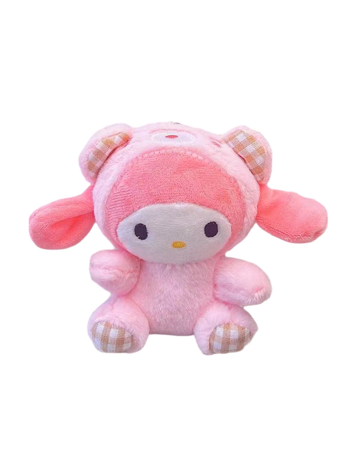 Bijou de sac peluche, accessoire sac, breloque douce, figurine kawaii, mini doudou rose, modèle Kawine - Bijoux de sac - Rose