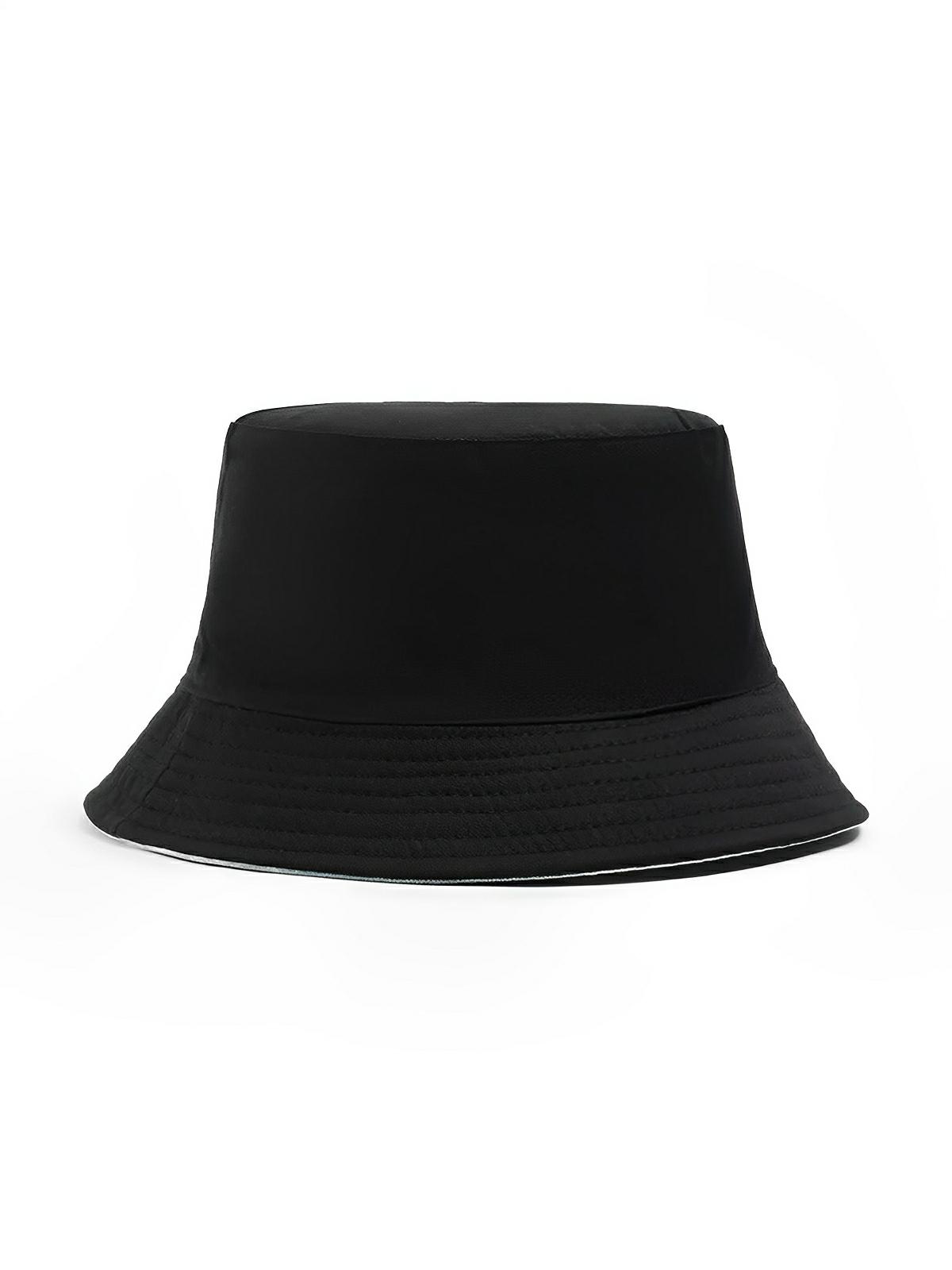 Bob coton réversible, imprimé tie - dye, noir et blanc, homme femme, protection solaire, modèle Vaco - Casquette - Blanc et noir