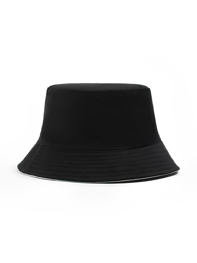 Bob coton réversible, imprimé tie - dye, noir et blanc, homme femme, protection solaire, modèle Vaco - Casquette - Blanc et noir