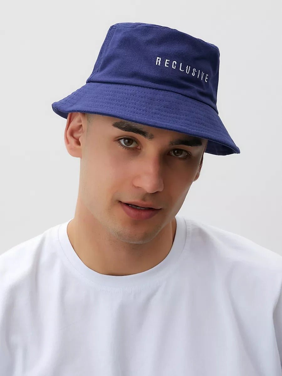 Bob en coton unisexe, broderie Reclusive, protection solaire, pliable, modèle Atom - Casquette - Bleu