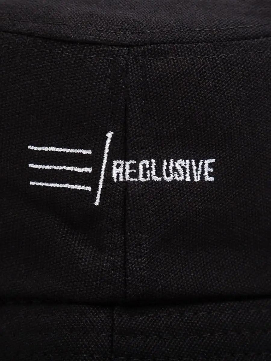 Bob en coton unisexe, broderie Reclusive, protection solaire, pliable, modèle Atom - Casquette - Noir