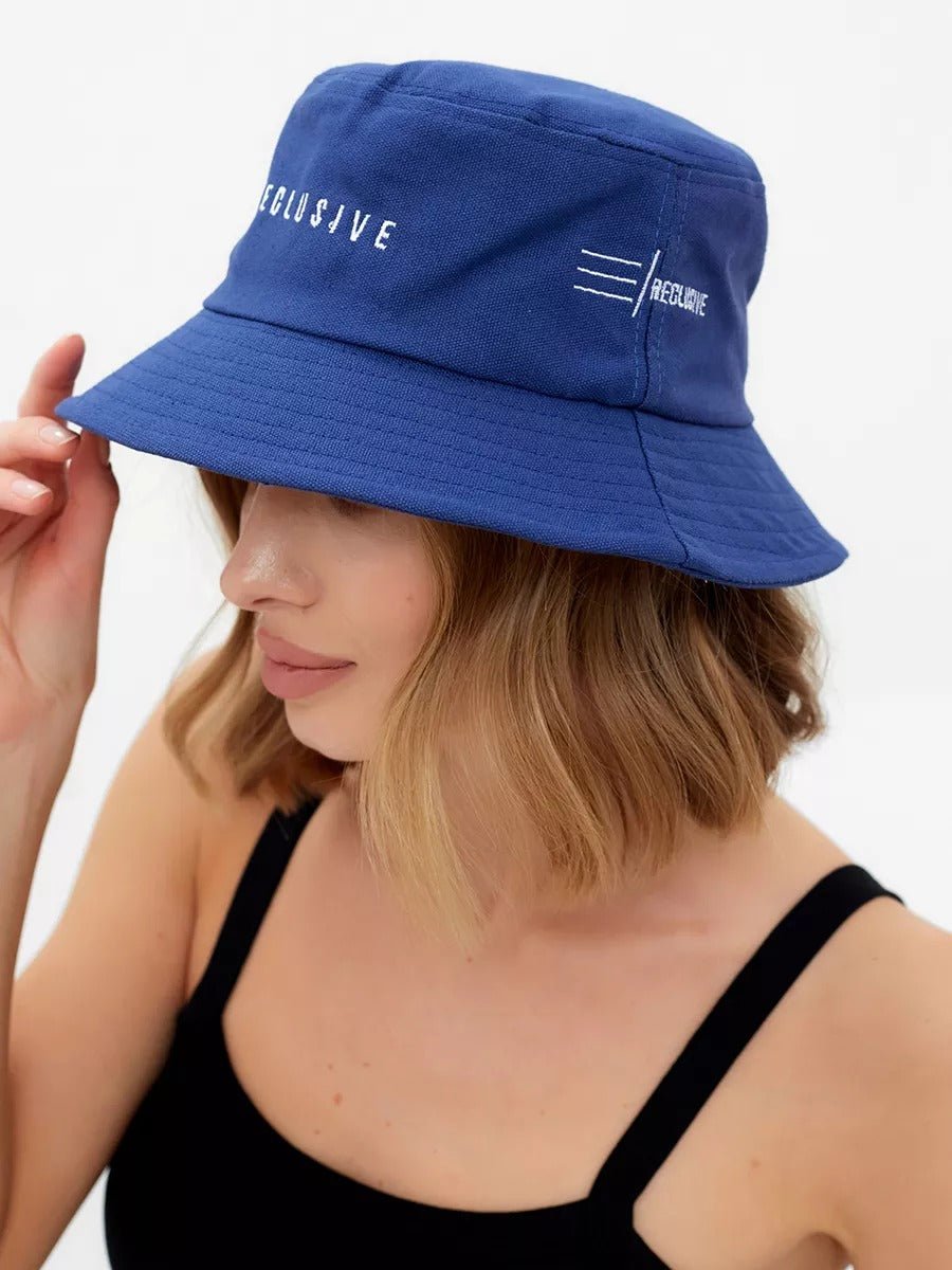 Bob en coton unisexe, broderie Reclusive, protection solaire, pliable, modèle Atom - Casquette - Bleu