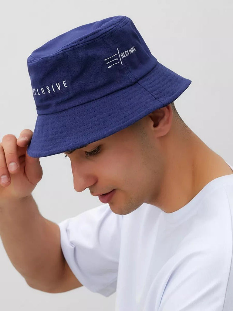 Bob en coton unisexe, broderie Reclusive, protection solaire, pliable, modèle Atom - Casquette - Bleu