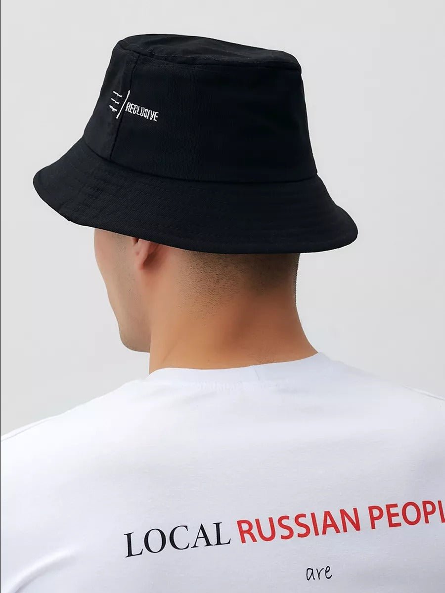 Bob en coton unisexe, broderie Reclusive, protection solaire, pliable, modèle Atom - Casquette - Noir