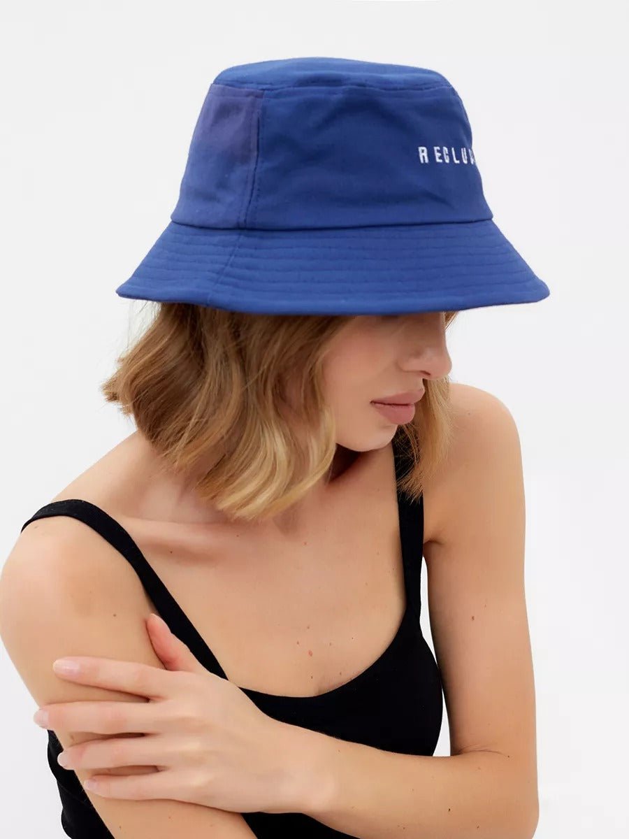 Bob en coton unisexe, broderie Reclusive, protection solaire, pliable, modèle Atom - Casquette - Bleu