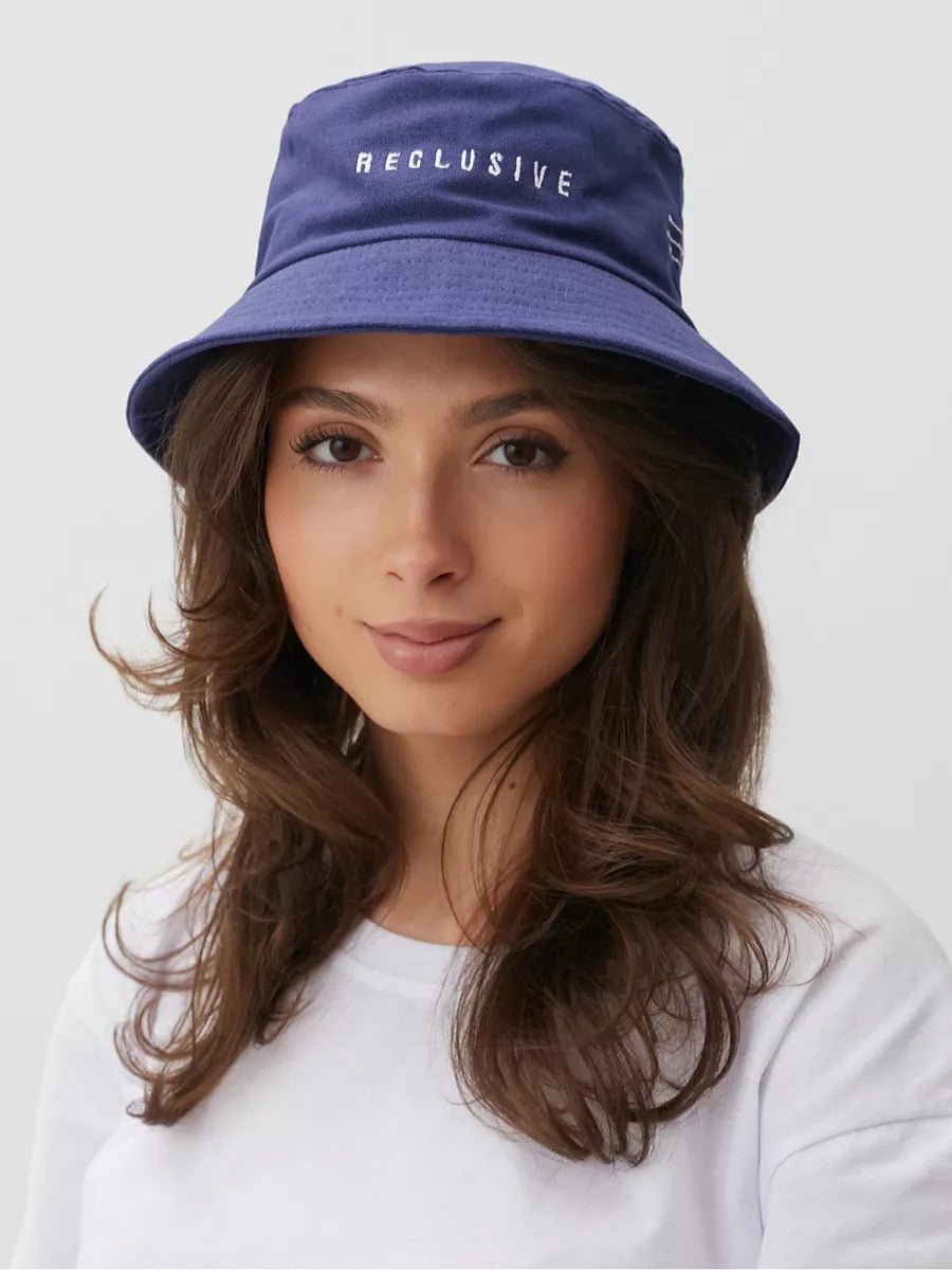 Bob en coton unisexe, broderie Reclusive, protection solaire, pliable, modèle Atom - Casquette - Bleu