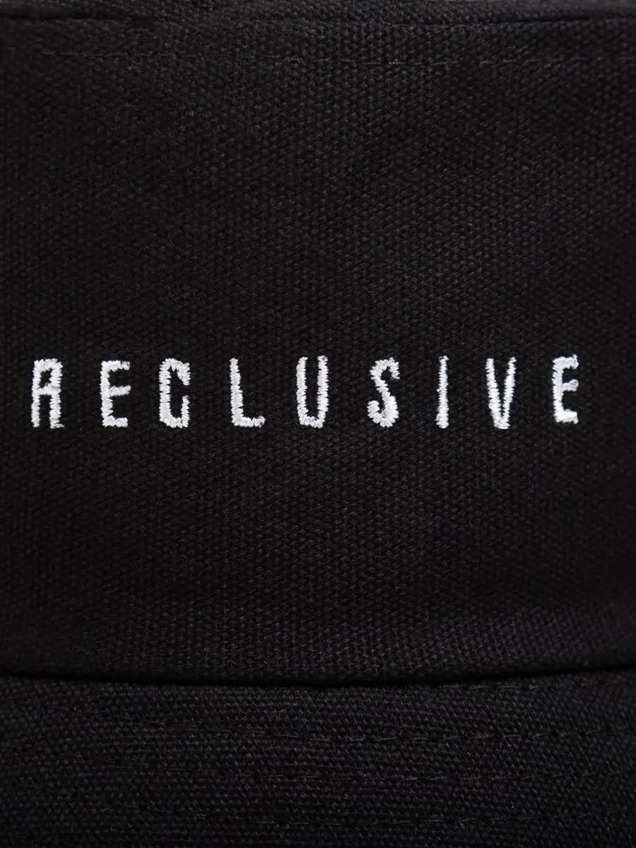 Bob en coton unisexe, broderie Reclusive, protection solaire, pliable, modèle Atom - Casquette - Noir