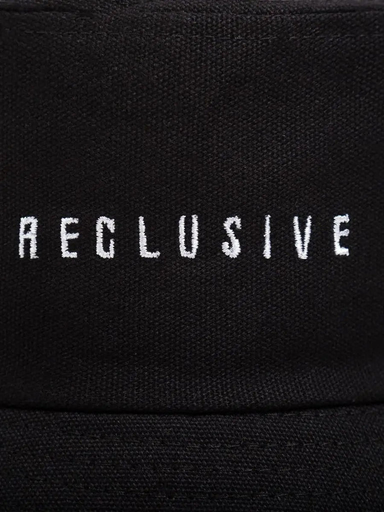 Bob en coton unisexe, broderie Reclusive, protection solaire, pliable, modèle Atom - Casquette - Noir