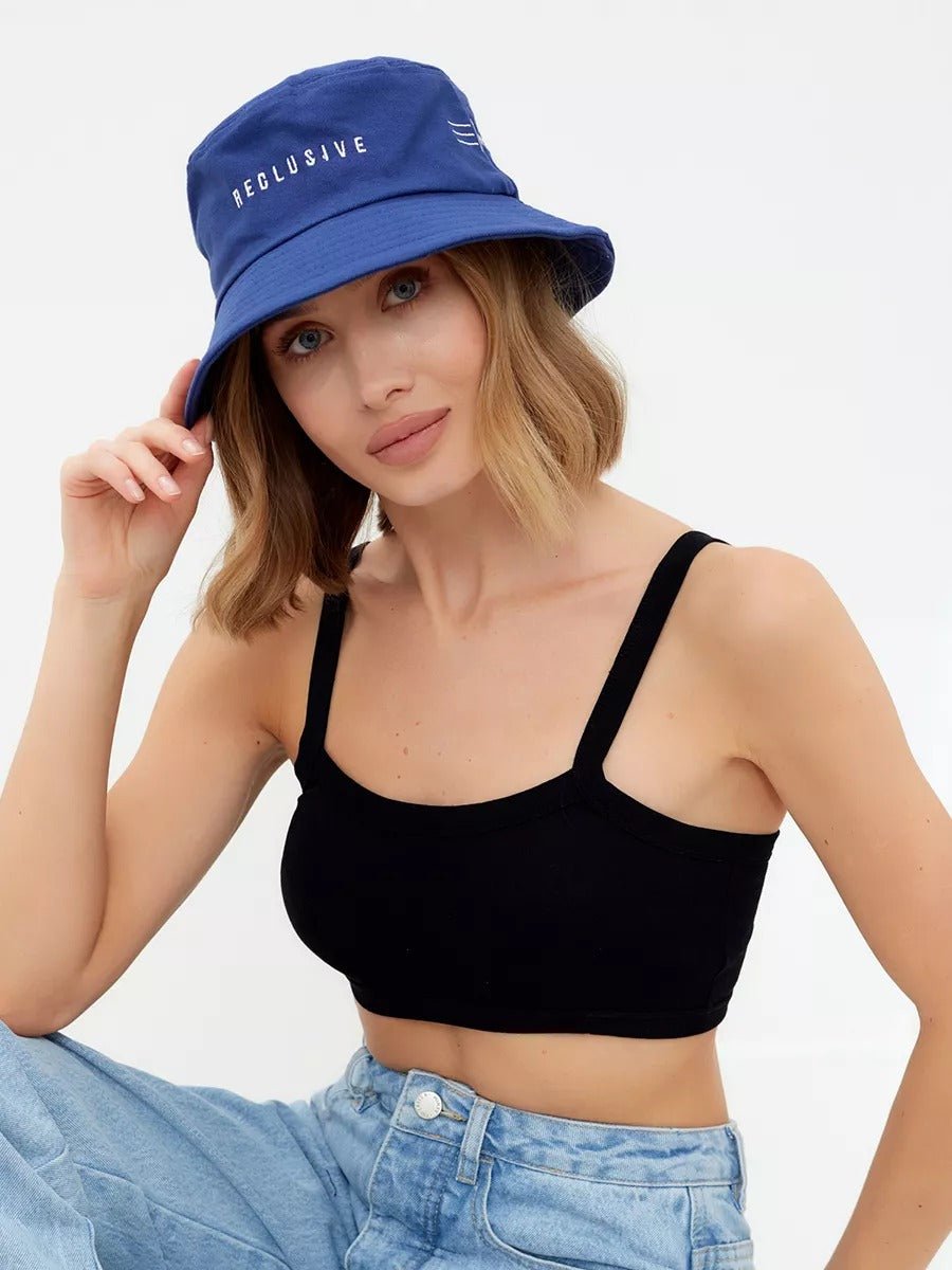 Bob en coton unisexe, broderie Reclusive, protection solaire, pliable, modèle Atom - Casquette - Bleu