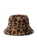 Bob fausse fourrure léopard, chapeau hiver femme, panama doux et chaud, bucket hat hiver, modèle Mania - Bob - Léopard