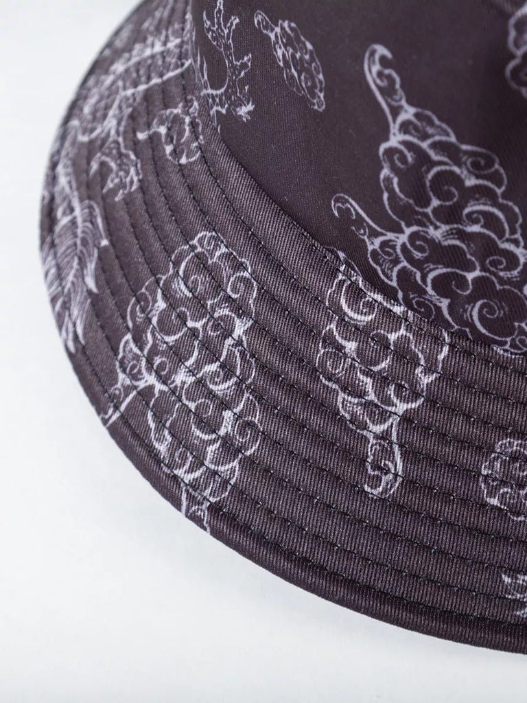 Bob imprimé dragon, chapeau streetwear, protection solaire, accessoire tendance, unisexe, modèle Tayo - Bob - Gris foncé