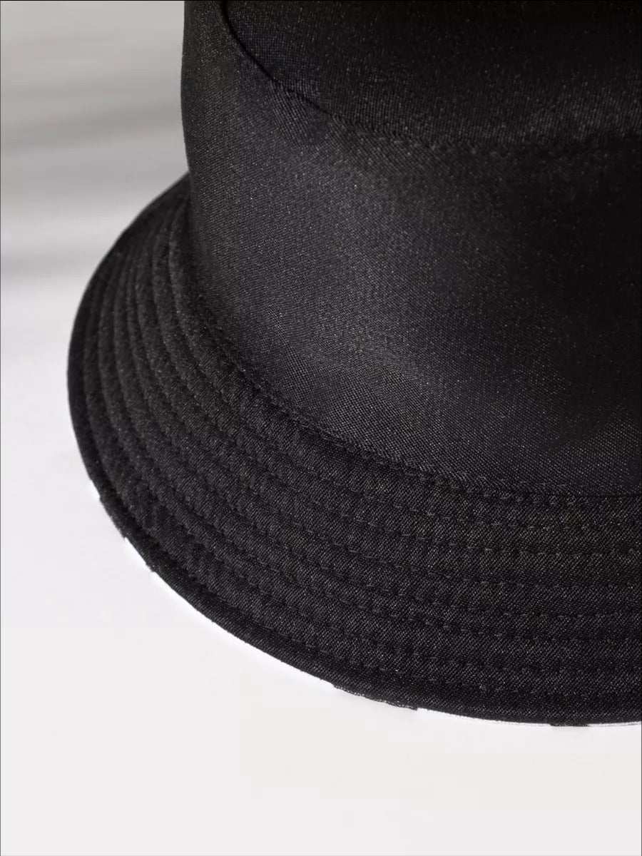 Bob vache réversible, chapeau été, protection UV, imprimé tendance, style unique, modèle Cowa - Bob - Noir