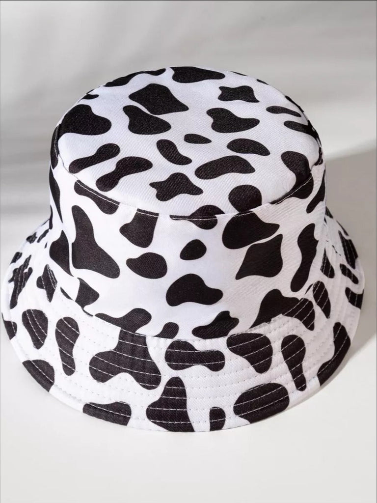 Bob vache réversible, chapeau été, protection UV, imprimé tendance, style unique, modèle Cowa - Bob - Noir