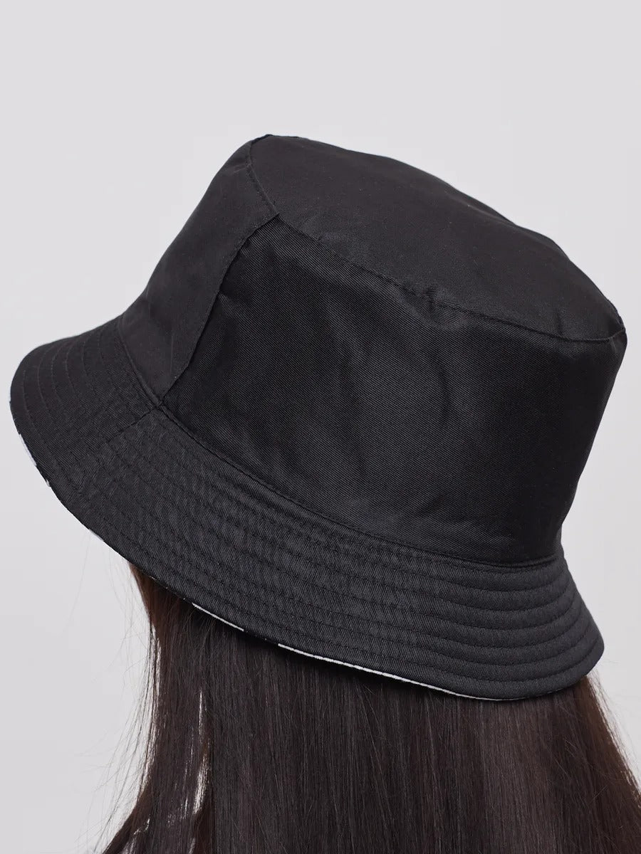 Bob vache réversible, chapeau été, protection UV, imprimé tendance, style unique, modèle Cowa - Bob - Noir
