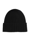 Bonnet chaud hiver, maille côtelée épaisse, bonnet noir ou gris, bonnet extensible automne hiver, bonnet tricoté classique, modèle Valo - Bonnets - Noir