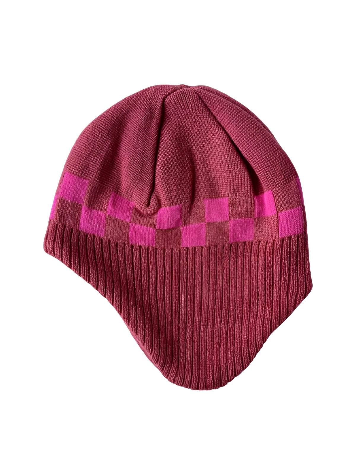 Berretto caldo invernale, paraorecchie a maglia a scacchi, berretto donna per viso fine, berretto in morbida maglia, berretto invernale elasticizzato, modello Monie