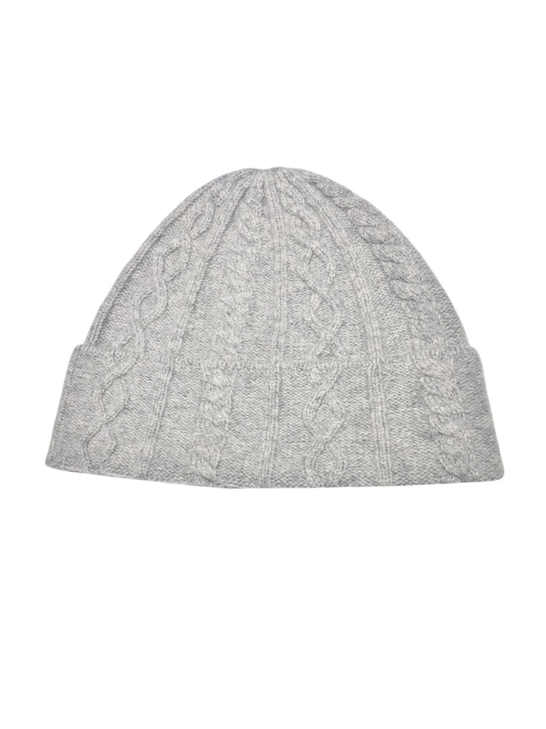 Bonnet en laine homme et femme, tricot torsadé, chaud hiver, maille épaisse, doux confort, style minimaliste, modèle Zola - Bonnets - Gris clair