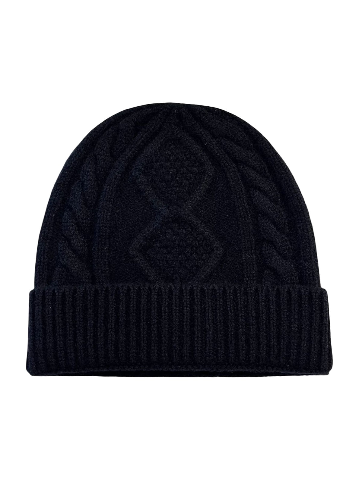 Bonnet en laine mérinos mixte, tricot torsadé chaud, maille hiver, doux et extensible, bonnet streetwear, modèle Caméro - Bonnets - Noir