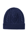 Bonnet en laine mérinos mixte, tricot torsadé chaud, maille hiver, doux et extensible, bonnet streetwear, modèle Caméro - Bonnets - Bleu marine