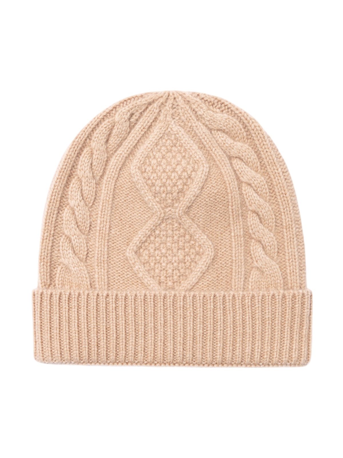 Bonnet en laine mérinos mixte, tricot torsadé chaud, maille hiver, doux et extensible, bonnet streetwear, modèle Caméro - Bonnets - Beige