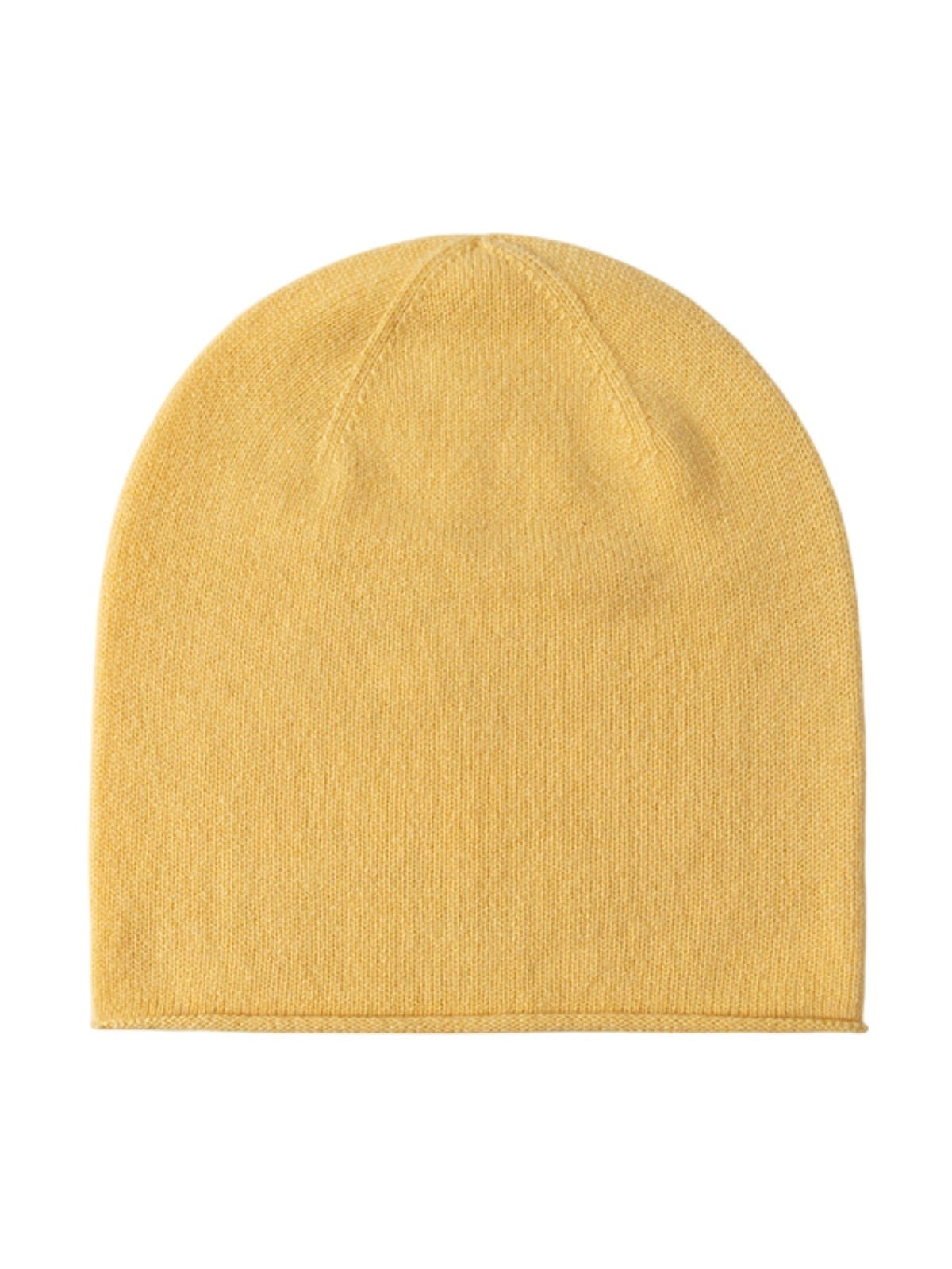 Bonnet en laine mérinos, tricot sans couture, unisexe, doux et chaud, bonnet extensible hiver, léger et compact, modèle Jay - Bonnets - Jaune