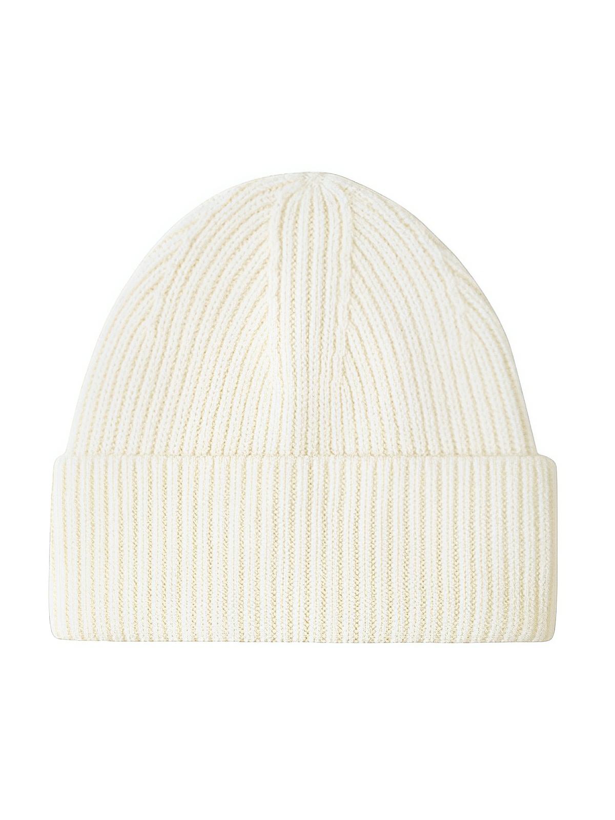 Bonnet en laine mixte, chaud pour l'hiver, tricoté et épais, doux extensible, coupe - vent, modèle Vic - Bonnets - Blanc
