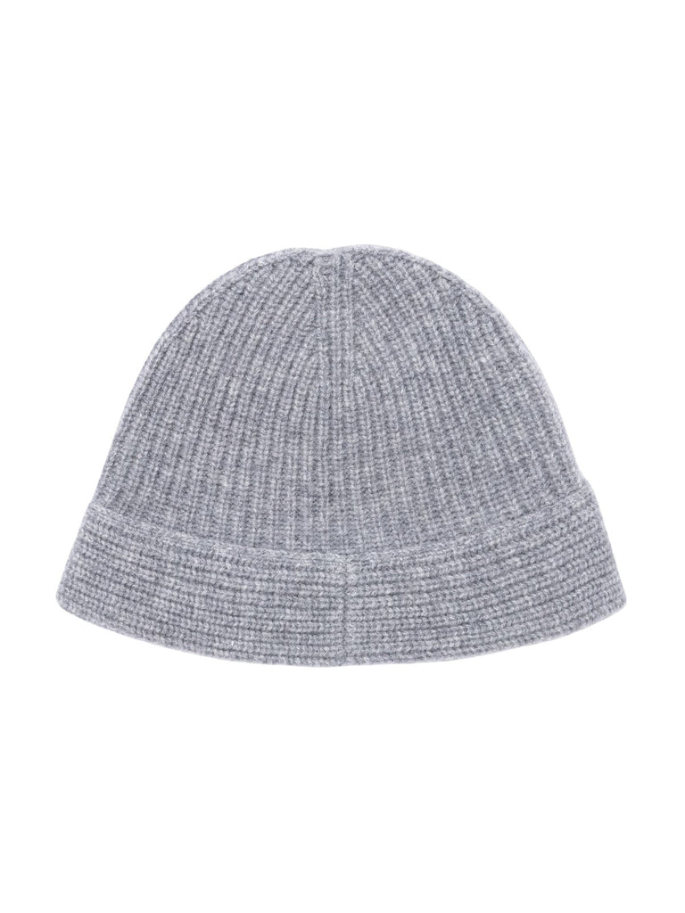 Bonnet en pur laine pour femme, forme cloche moderne, maille côtelée chaude, style casual chic, hiver doux et confortable, style bob, modèle Alix - Bonnets - Gris