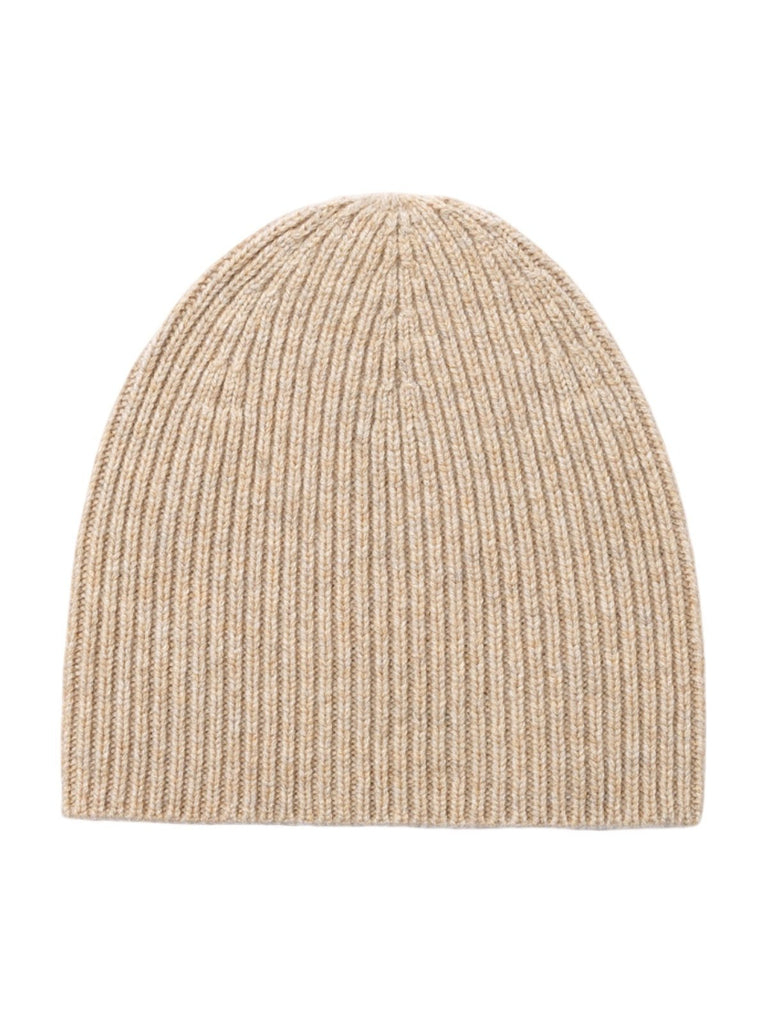 Bonnet en pure laine côtelée, doux et chaud pour l’hiver, style minimaliste femme, idéal pour affronter le froid avec confort, modèle Kim - Bonnets - Beige