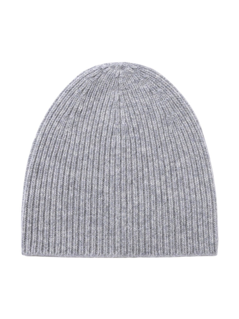 Bonnet en pure laine côtelée, doux et chaud pour l’hiver, style minimaliste femme, idéal pour affronter le froid avec confort, modèle Kim - Bonnets - Gris