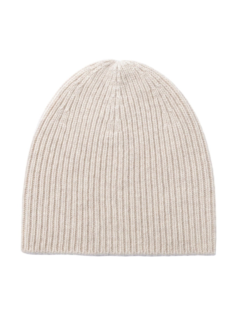 Bonnet en pure laine côtelée, doux et chaud pour l’hiver, style minimaliste femme, idéal pour affronter le froid avec confort, modèle Kim - Bonnets - Blanc cassé