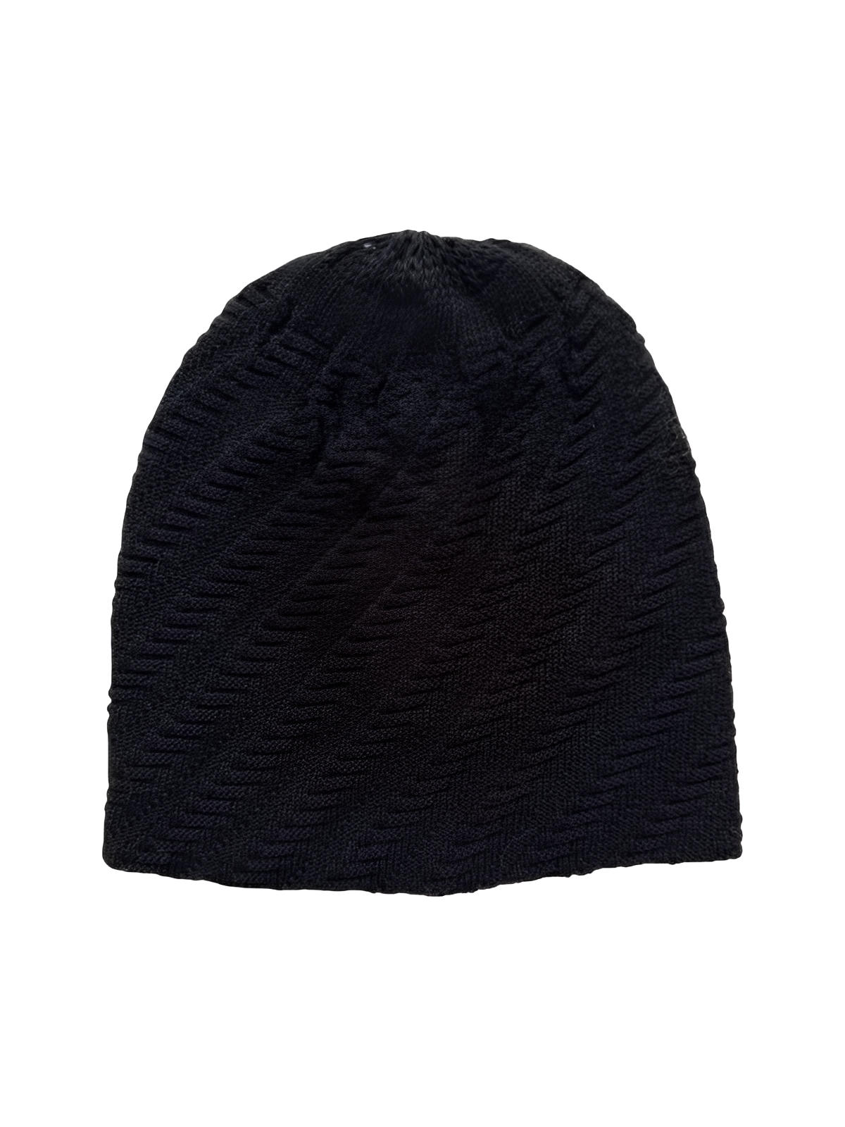 Bonnet tricoté chaud, design côtelé unisexe, coupe ample confortable, style streetwear hivernal, bonnet coton acrylique doux, bonnet sans bord structuré oversize, modèle Ova - Bonnets - Noir