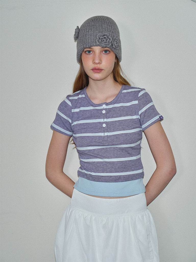 Bonnet tricoté hiver femme, à fleur crochetée, bonnet doux chaud, bonnet street style, bonnet fille tendance, modèle Gardénia - Bonnets - Gris